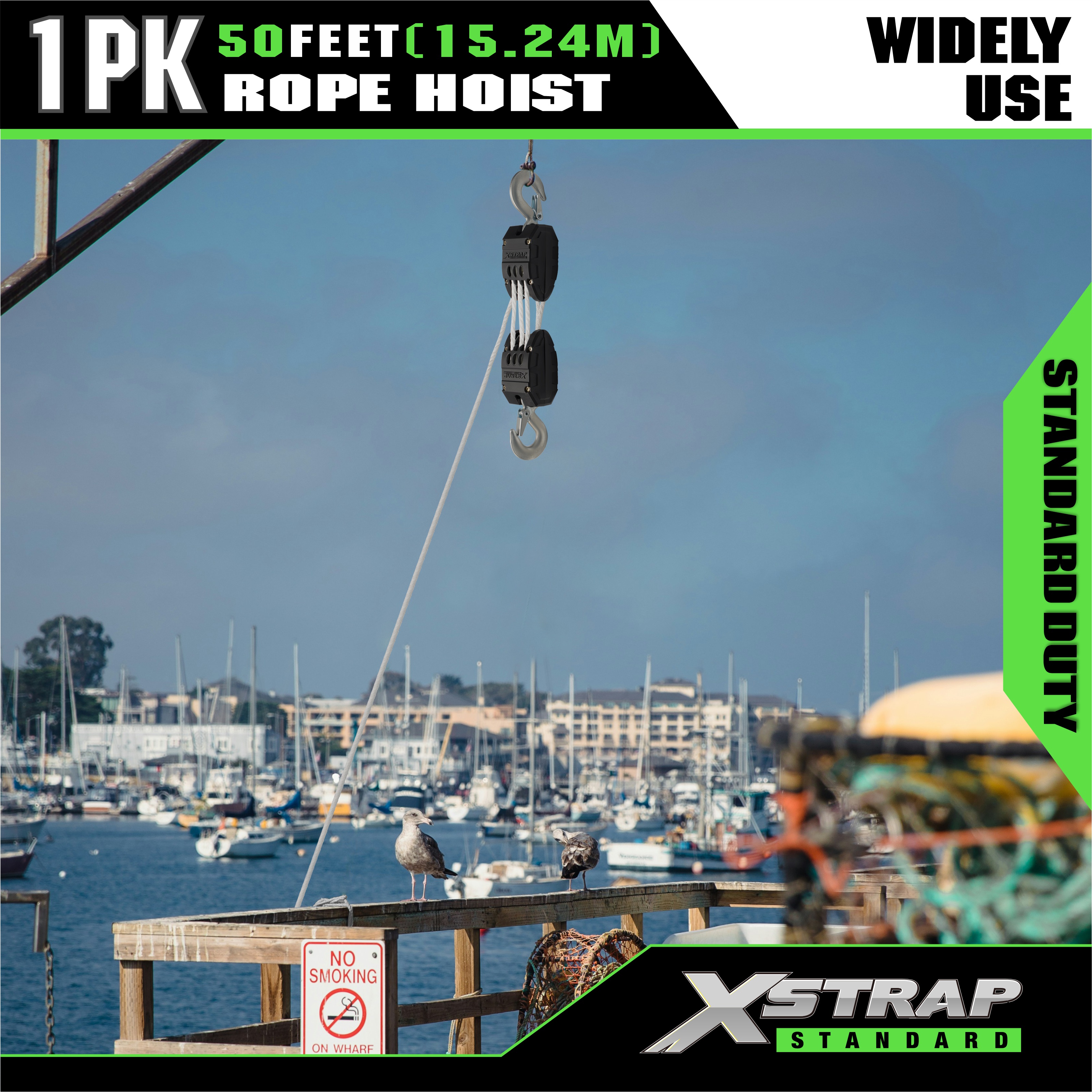 XSTRAP AHLT0003 fehér kötélemelő szíjtárcsa rendszer 1000LB kapacitás