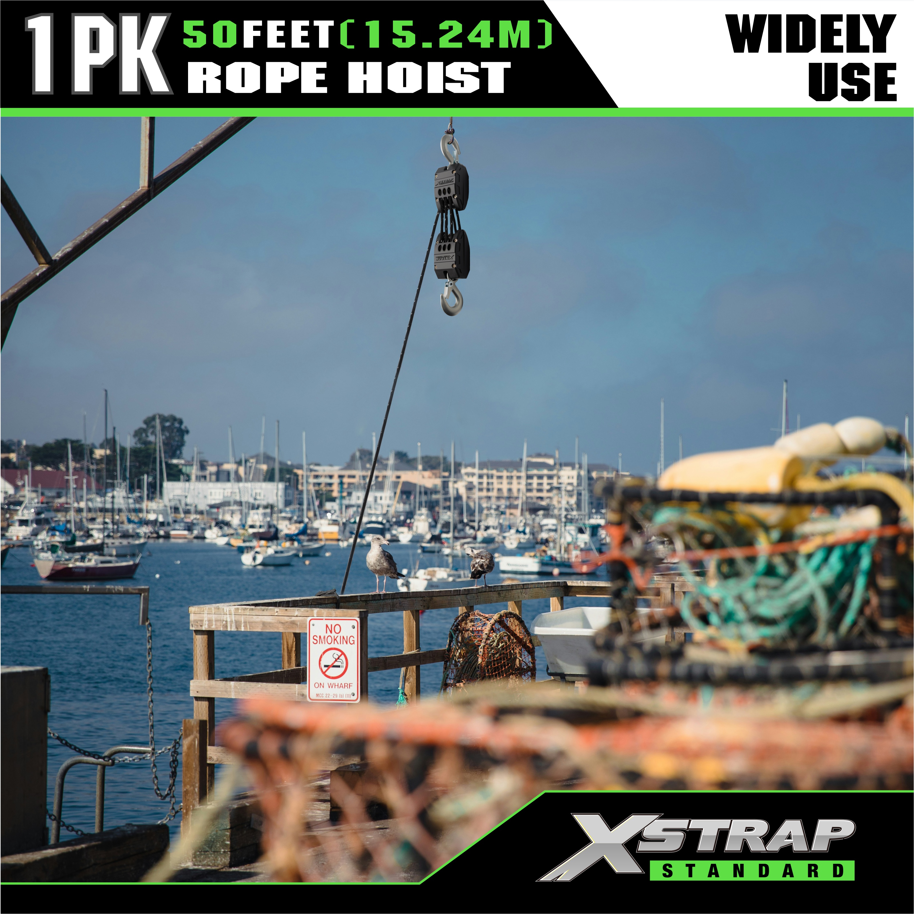 XSTRAP AHLT0003 Fekete kötélemelő szíjtárcsa rendszer 1000LB