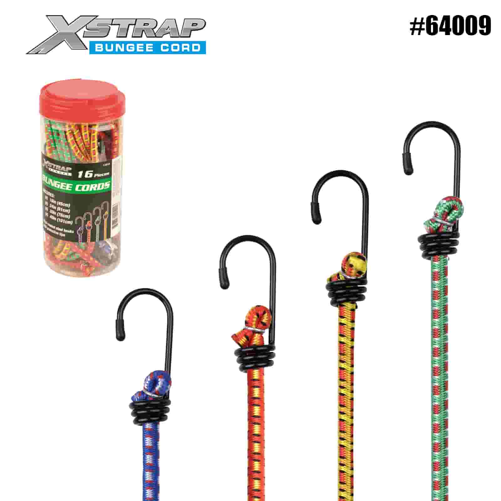 Xstrap 64009 16PK Bungee vezetékek 8 mm x 18”/24” /30”/ 40” 44-55 font SWL